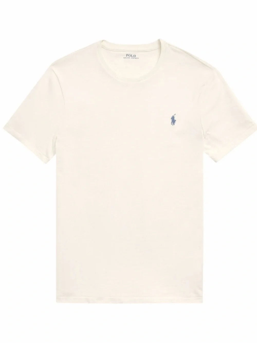 Polo by Ralph Lauren Short-Sleeve Crew Tee in Cream with Blue Logo